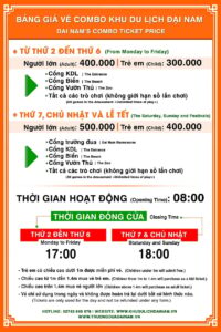 Đại Nam miễn phí vé vào cổng 2020