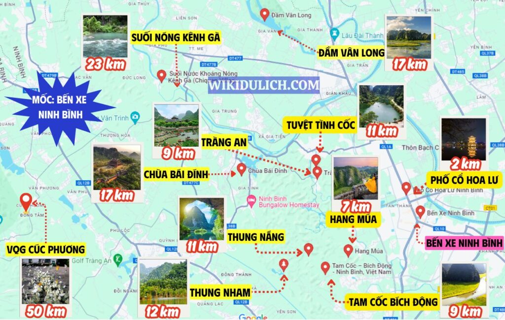 bản đồ du lịch Ninh Bình