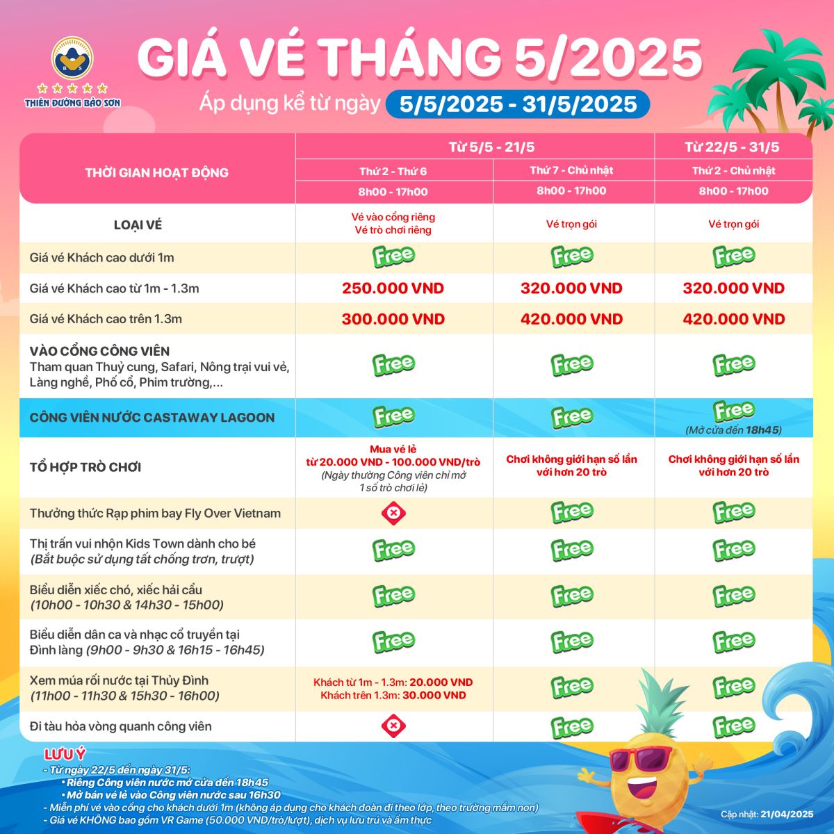 giá vé Thiên Đường Bảo Sơn - Hình 2