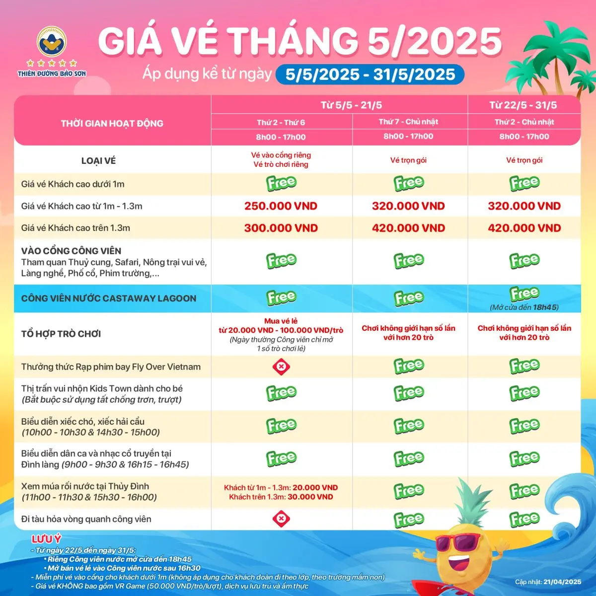 giá vé Thiên Đường Bảo Sơn - Hình 2