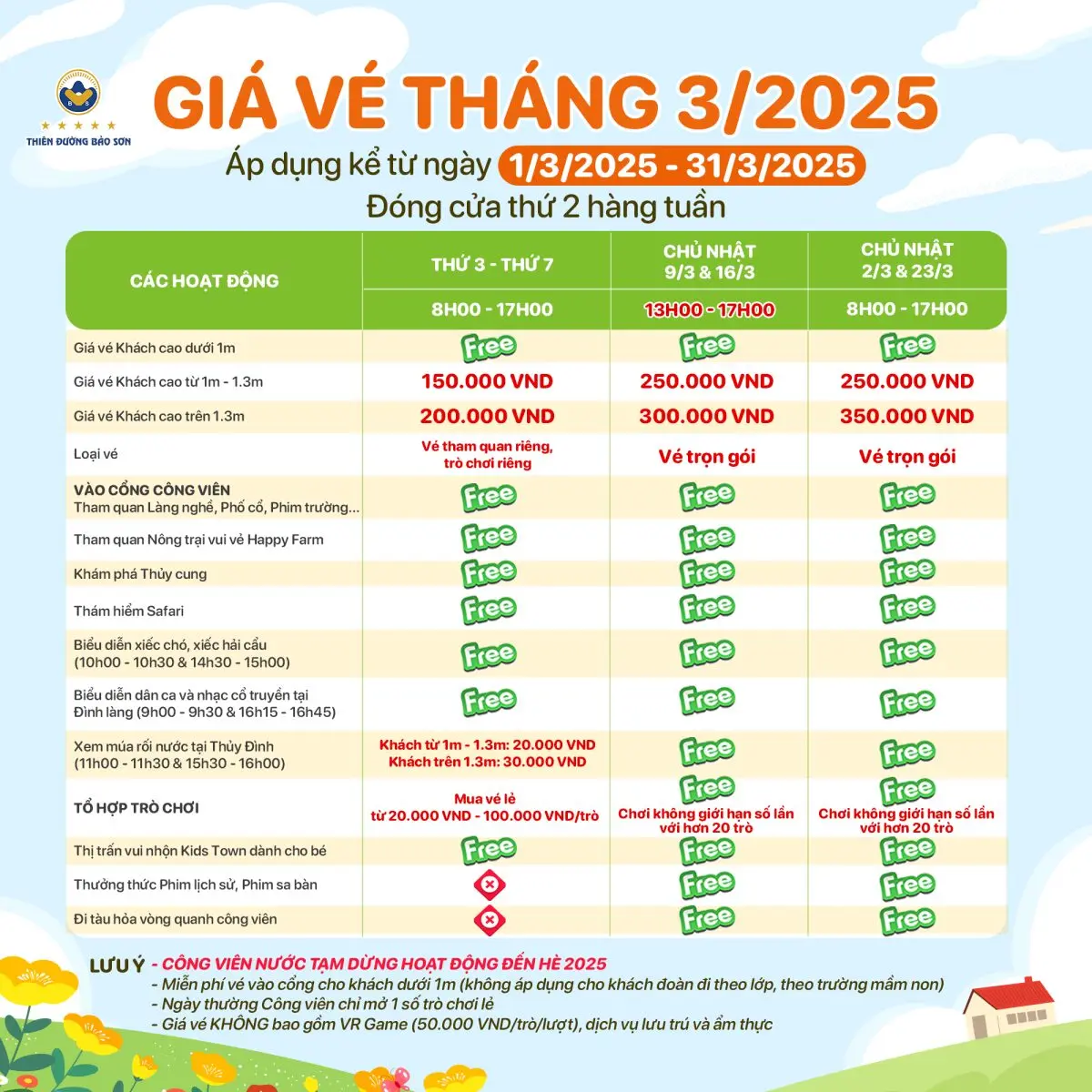 giá vé Thiên Đường Bảo Sơn - Hình 3