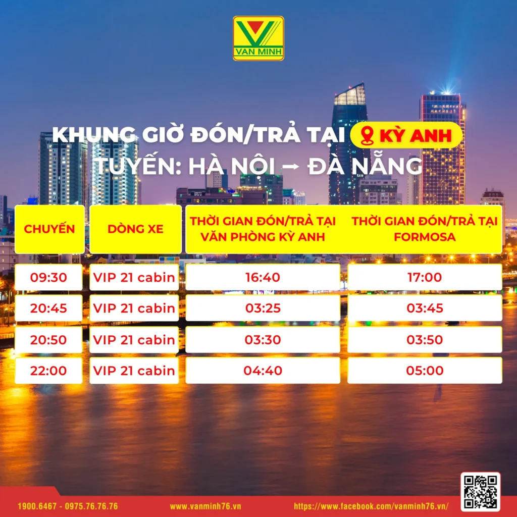 giờ khởi hành nhà xe