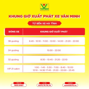 giờ xuất bến nhà xe