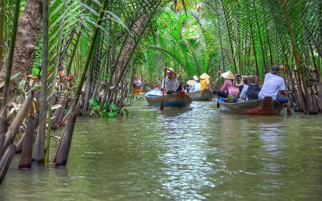 tham quan cồn ở Bến Tre