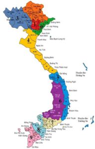 thứ tự các tỉnh từ Bắc vào Nam