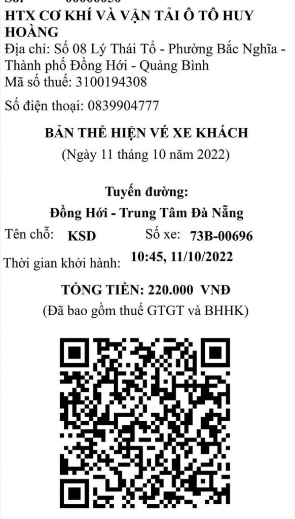 vé điện tử nhà xe